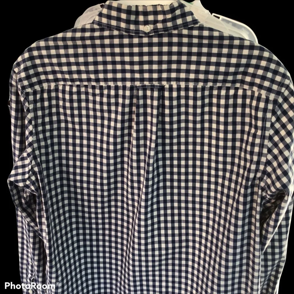 LOGG Men’s plaid long sleeve bottom up blue white shirt size s - Picture 4 of 5